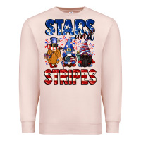 Pale Pink Stars and stripes gnomes 4th of july Premium Sweatshirt - CowGirlArtShop