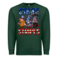 Sports Green Stars and stripes gnomes 4th of july Premium Sweatshirt - CowGirlArtShop