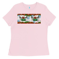 Bubblegum Pink oh deer christmas Ladies Tee - Artiststas