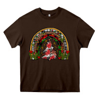 Chocolate Brown trees rainbow Heavy Core Tee - JahusDesignShop