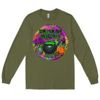 Army Green halloween round earrings Long Sleeve Tee - BundleAndBundleShop