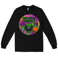 Black halloween round earrings Long Sleeve Tee - BundleAndBundleShop