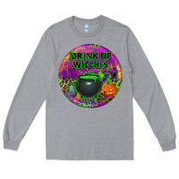 Heather Grey halloween round earrings Long Sleeve Tee - BundleAndBundleShop