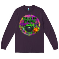 Plum halloween round earrings Long Sleeve Tee - BundleAndBundleShop