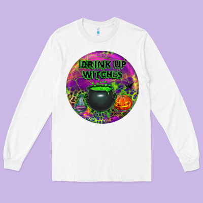 Halloween Round Earrings Long Sleeve Tee Designed By Bundleandbundleshop