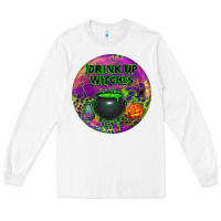 White halloween round earrings Long Sleeve Tee - BundleAndBundleShop
