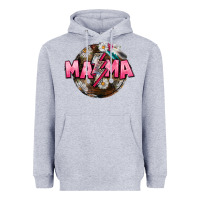 Heather Grey Mama lightning bolt Mother's Day Heavyweight Hoodie - CowGirlArtShop