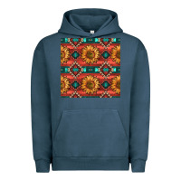 Pigment Midnight Navy native american aztec seamless pattern 2 Urban Hoodie - BundleAndBundleShop