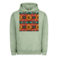 Pigment Oil Green native american aztec seamless pattern 2 Urban Hoodie - BundleAndBundleShop