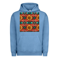 Pigment Pebble Blue native american aztec seamless pattern 2 Urban Hoodie - BundleAndBundleShop