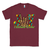 Burgundy joy Christmas Rockin Classic Tee - CowhideDigitalArt