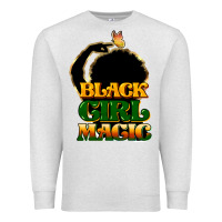Oatmeal Heather Black magic girl Premium Sweatshirt - HowdyJamesFarm