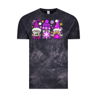 Cloud Black purple winter gnomies Vintage Tee - NancyCooperArtShop