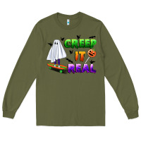 Army Green creep it real Long Sleeve Tee - BundleAndBundleShop