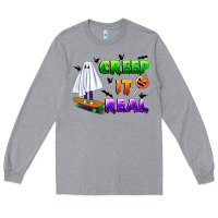 Heather Grey creep it real Long Sleeve Tee - BundleAndBundleShop