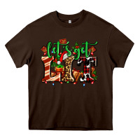 Chocolate Brown lets get lit with Christmas Heavy Core Tee - AdoDesignShop