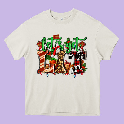 Lets Get Lit With Christmas Heavy Core Tee Designed By Adodesignshop