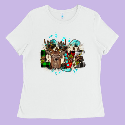 Love Wood Slice Ornament Ladies Tee Designed By Jahusdesignshop
