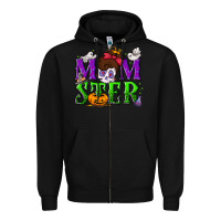 Black Momster Halloween Zipper Hoodie - NancyCooperArtShop