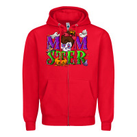Red Momster Halloween Zipper Hoodie - NancyCooperArtShop