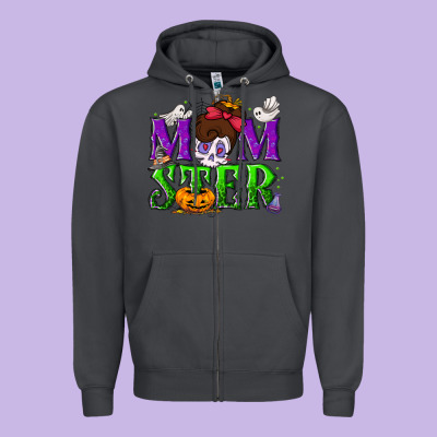Momster Halloween Zipper Hoodie Designed By Nancycooperartshop