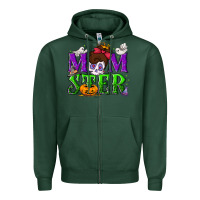 Sports Green Momster Halloween Zipper Hoodie - NancyCooperArtShop