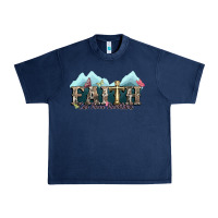 Navy faith can move mountains cross Urban Heavy Tee - NancyCooperArtShop