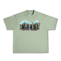 Oil Green faith can move mountains cross Urban Heavy Tee - NancyCooperArtShop