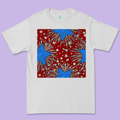 Glitter 4th Of July Seamless Pattern Premium Tee Designed By Bundleandbundleshop