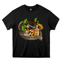 Black cowboy cactus  sunflowers whiskey Heavy Core Tee - AdoDesignShop