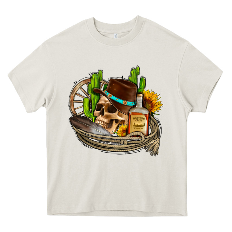 Cowboy Cactus  Sunflowers Whiskey Heavy Core Tee by AdoDesignShop | Teevron