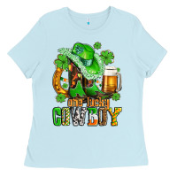 Baby Blue one lucky  cowboy with hat and boots Ladies Tee - AdoDesignShop