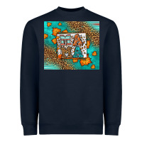 Navy Fall Autumn Leopard Serape Mama Heavyweight Sweatshirt - LillyAllenDesigns