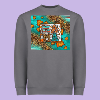 Fall Autumn Leopard Serape Mama Heavyweight Sweatshirt Designed By Lillyallendesigns