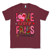 Burgundy love never fails i corintians 13 8 Classic Tee - NancyCooperArtShop