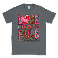 Charcoal Heather love never fails i corintians 13 8 Classic Tee - NancyCooperArtShop