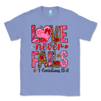 Colony Blue love never fails i corintians 13 8 Classic Tee - NancyCooperArtShop