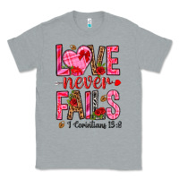 Heather Grey love never fails i corintians 13 8 Classic Tee - NancyCooperArtShop