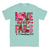 Seafoam love never fails i corintians 13 8 Classic Tee - NancyCooperArtShop