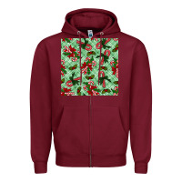 Burgundy Christmas candy cane Zipper Hoodie - NancyCooperArtShop