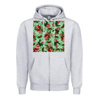 Heather Grey Christmas candy cane Zipper Hoodie - NancyCooperArtShop