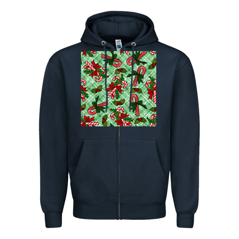 Christmas Candy Cane Zipper Hoodie by NancyCooperArtShop | Teevron