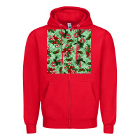 Red Christmas candy cane Zipper Hoodie - NancyCooperArtShop