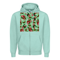 Seafoam Christmas candy cane Zipper Hoodie - NancyCooperArtShop