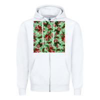 White Christmas candy cane Zipper Hoodie - NancyCooperArtShop