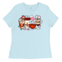 Baby Blue Nurse Coffee Cups Ladies Tee - Artiststas