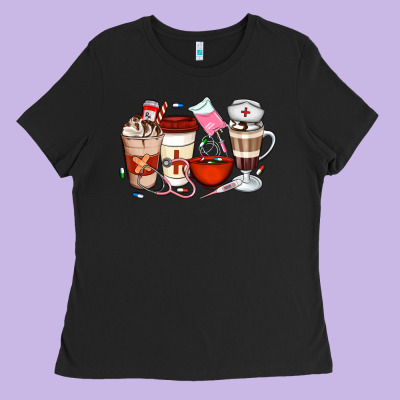 Nurse Coffee Cups Ladies Tee Designed By Artiststas