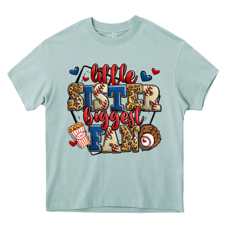 Little Sister Biggest Fan Baseball Heavy Core Tee by Jasminsmagicworld | Teevron