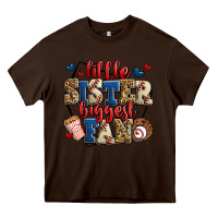 Chocolate Brown little sister biggest fan baseball Heavy Core Tee - Jasminsmagicworld