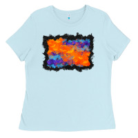 Baby Blue halloween bat background Ladies Tee - BundleAndBundleShop